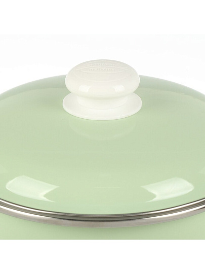 Кастрюля эмалированная сталь, 2 л, крышка сталь, цилиндрическая, Сибирские товары, 9MD161P, салатовая, индукция