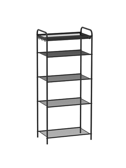 Полка для обуви металл, пластик, 4 секции, 45х30х95 см, черная, ЗМИ, Верона 15, ПДОВ15 Ч