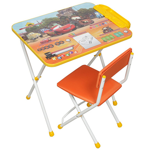 Мебель детская Nika, стол+пенал+стул мягкий, Дисней Тачки, металл, пластик, Д2Т
