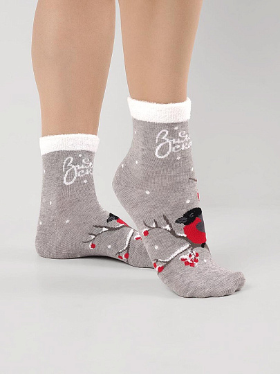 Носки для женщин, Clever, НГ, меланж серые, р. 23, Д2561