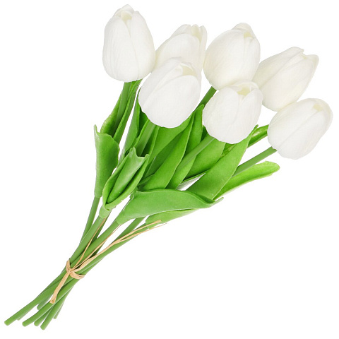Цветок искусственный декоративный Тюльпан, 7шт., 33 см, белый, Y6-10420