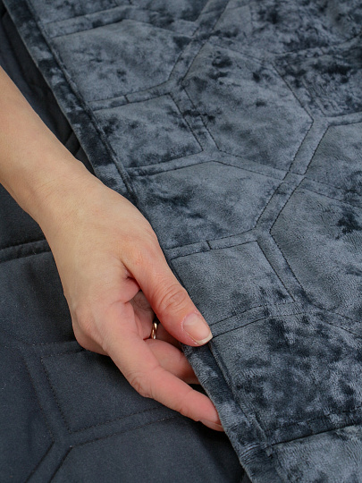 Покрывало евро, 240х260 см, 100% полиэстер, стеганое, Silvano, Mosaic, темно-синее