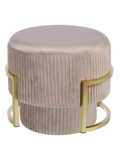 Пуф 42х42х31 см, велюр, до 110 кг, круглый, трансформер, коричневый, Элит, L030005