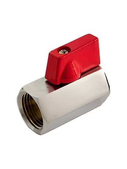 Кран для бытовых приборов, 1/2'', г-г, латунь, прямой, ручка-флажок, DN 15, STI