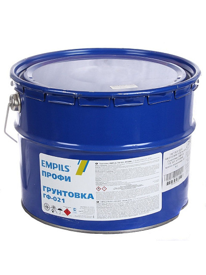 Грунтовка алкидная, Empils, Пром ГФ-021, для внутренних и наружных работ, красно-коричневая, 12 кг