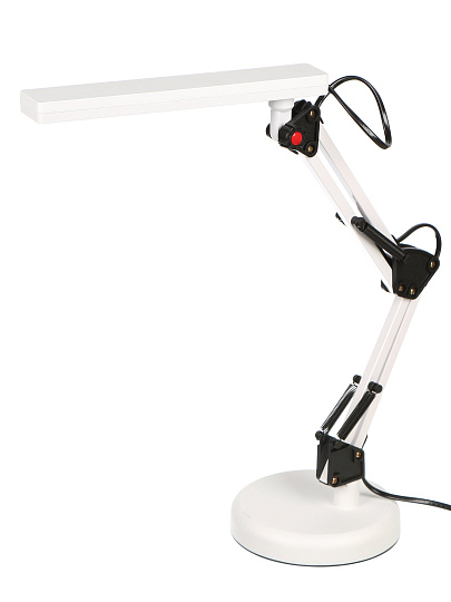 Светильник настольный, 5 Вт, белый, абажур белый, A010114, на подставке