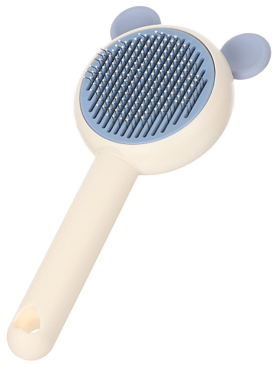 Щетка для вычесывания животных самоочищающаяся, с ушками, 20Х8.5 см, в ассортименте, Y4-11404