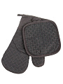 Набор кухонный 2 шт, варежка 30х17 см, прихватка 17.5х17.5 см, 100% полиэстер, серый, B180066 - фото 2