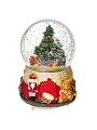 Фигурка декоративная Шар со снегом Елка, 10х10х15 см, свет, музыка, батарейки 3ААА, Y4-9352