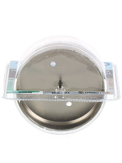 Коронка алмазная, по керамограниту и керамике, Росомаха, диаметр 125 мм, цилиндрический хвостовик, с центрирующим сверлом, 723125