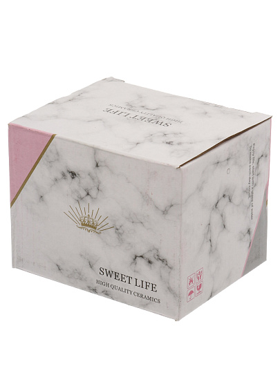 Кружка керамика, 380 мл, Серый мрамор, B060347