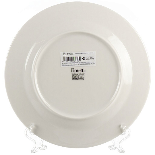 Тарелка обеденная, фарфор, 25 см, круглая, White Lace, Fioretta, TDP670