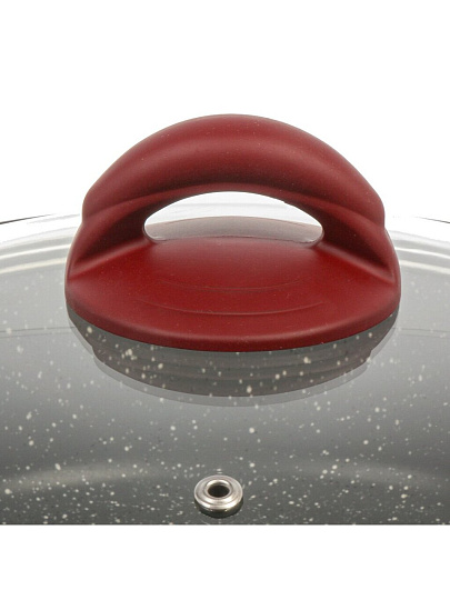 Сковорода литой алюминий, 26 см, антипригарное покрытие, Горница, Рубин, с крышкой, с9261РБ