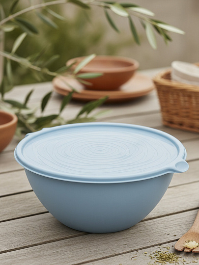 Салатник полипропилен, круглый, 22.6х10 см, 2 л, с крышкой, Риччи, Martika, С860СГОЛ