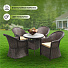 Мебель садовая Green Days, Эльба, коричневая, стол, 80х80х73 см, 4 кресла, подушка бежевая, 150 кг, RSCTL035 - фото 14
