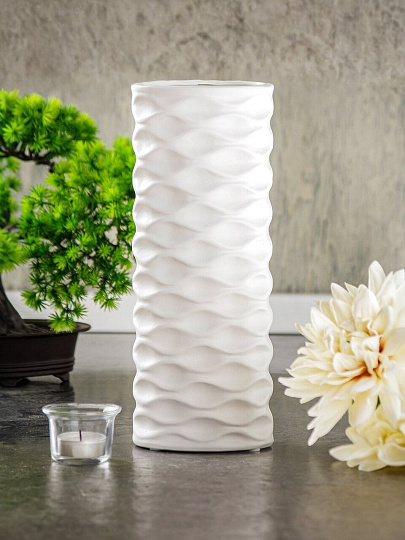 Ваза для сухоцветов керамика, настольная, 30х12 см, Волна, JC-11811