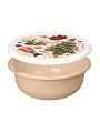 Миска пластик, 2.1 л, с крышкой, с декором, Modena, Игрушки, Homver, 223138327/10, бежевая - фото 2