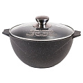 Казан алюминий, антипригарное покрытие, 6 л, Гранит black, с крышкой, Мечта, 56802 - фото 2