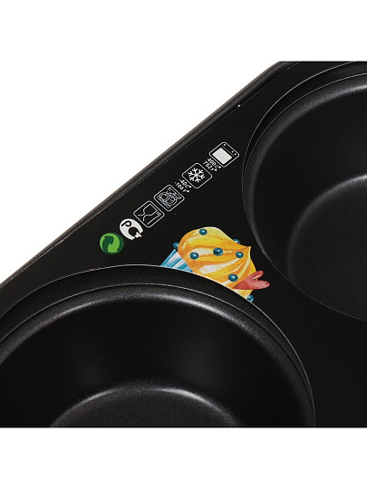 Форма для запекания сталь, 26.5х41х3.3 см, антипригарное покрытие, прямоугольная, 12 маффинов, Daniks, KB18305