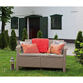 Диван садовый 2-местный, искусственный ротанг, Corfu Love Seat, 128х70х79 см, капучино, подушка, 17197359РКП - фото 2