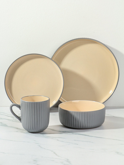 Сервиз столовый керамика, 16 предметов, на 4 персоны, Jewel, Рюне, ПС0007-38