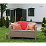 Диван садовый 2-местный, искусственный ротанг, Corfu Love Seat, 128х70х79 см, капучино, подушка, 17197359РКП - фото 2