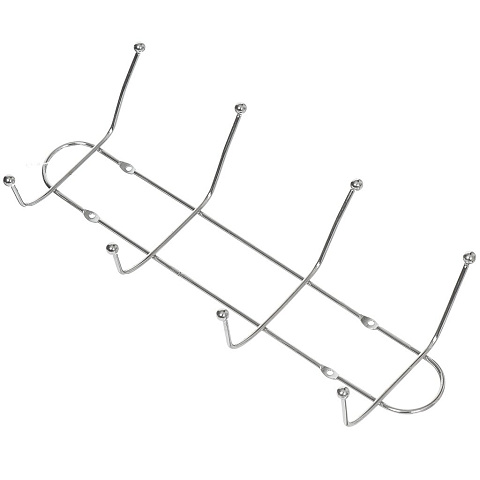 Вешалка настенная 4 крючка, на планке, 0.34х31х12 см, металл, Y3-768