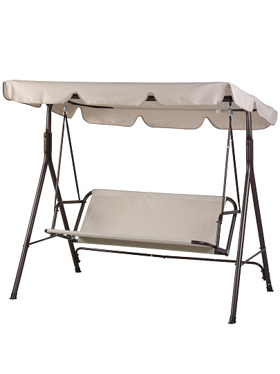 Качели садовые 3-местные, 170х110х153 см, 210 кг, Бежевый Зигзаг, металл, C060045