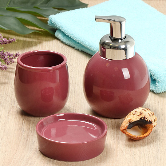 Стакан для зубных щеток, 8.3х8.3х8 см, керамика, винный, CE1066IA-TB