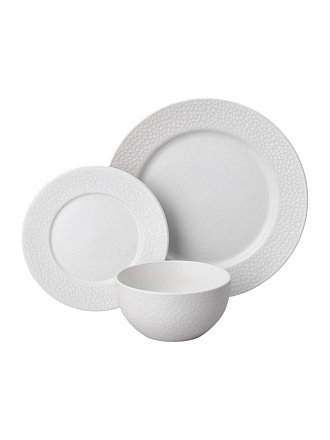Сервиз столовый керамика, 12 предметов, на 4 персоны, Lefard, Saturn, 191-287, белый