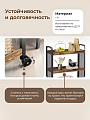 Полка универсальная, ДСП+сталь, 3 секции, 66х26х85 см, на колесах, коричневый, черная, Лофт, LRC66BX - фото 3