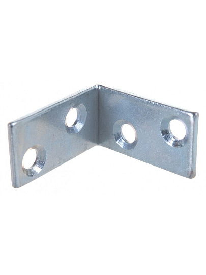 Уголки мебельные 30x30x17x2 мм, с шур, белый цинк, 4 шт, Element, 122740