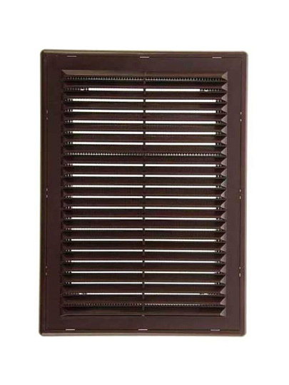 Решетка вентиляционная пластик, разъемная, 200х300 мм, с сеткой, коричневая, Viento, 2030ВР