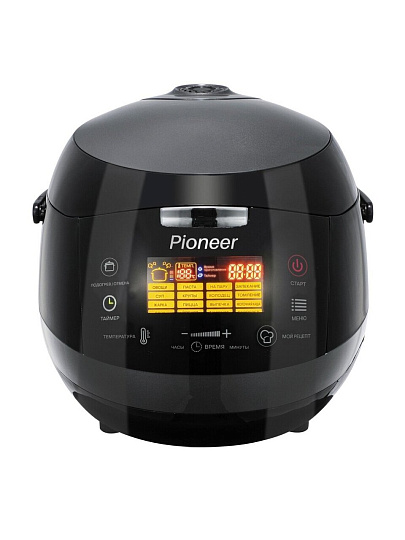 Мультиварка Pioneer, MC505, 16 программ, 5 л, 860 Вт, тефлоновое покрытие чаши, антипригарное покрытие, черная