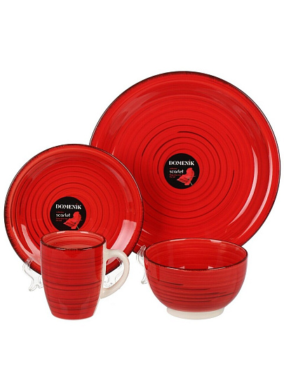 Тарелка десертная, керамика, 19 см, круглая, Scarlet, Domenik, DMD002