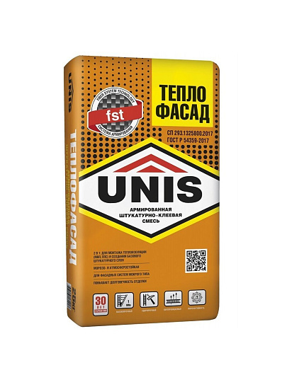 Клей монтажный Unis, ТЕПЛОФАСАД, 25 кг