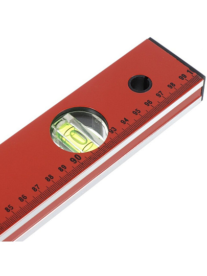 Уровень алюминий, 1000 мм, 3 глазка, линейка, красный, Bartex, HJ-92B