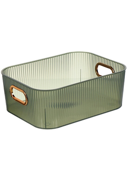 Корзина для хранения, 27.6х20.9х10 см, прямоугольная, пластик, зеленая, Y4-7049