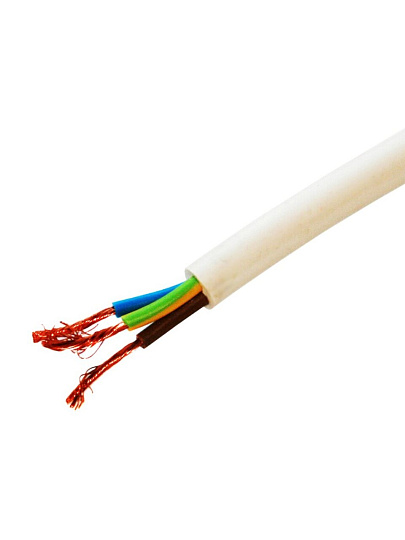 Кабель ПВС, 3х0.75 мм², 5 м, медь, гибкий, ГОСТ, белый, TDM Electric, SQ0118-0005