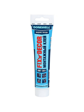 Клей Donewell, FIX‘n’DÉCOR, 85 мл, монтажный, белый, DBT-301