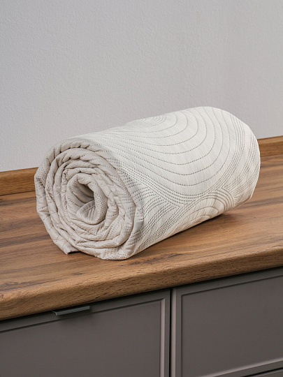 Покрывало евро, 220х240 см, 100% полиэстер, стеганое, Silvano, Модерн, молоч