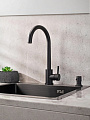 Смеситель для кухни, РМС, с картриджем, черный, SUS124BL-017F - фото 2