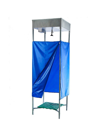 Душ садовый 128 л, бак антикоррозийный, 2 шторки ПВХ, с ЭВН