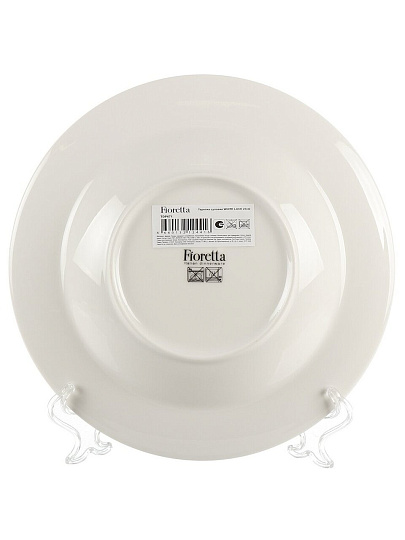 Тарелка суповая, фарфор, 23 см, круглая, White Lace, Fioretta, TDP671