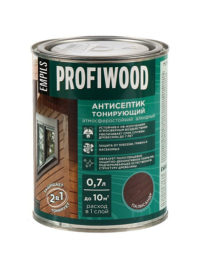 Антисептик Profiwood, для дерева, тонирующий, палисандр, 0.6 кг