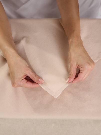 Простыня 2-спальная, 200 х 216 см, 100% хлопок, поплин, Silvano, Латте