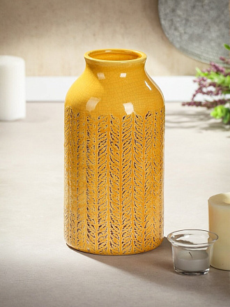 Ваза керамика, настольная, 23х12 см, Горчица, Y6-10150