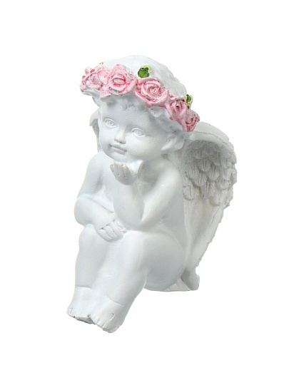 Фигурка декоративная полистоун, Ангел, 6х7х8 см, белая, Y6-6118/A020001