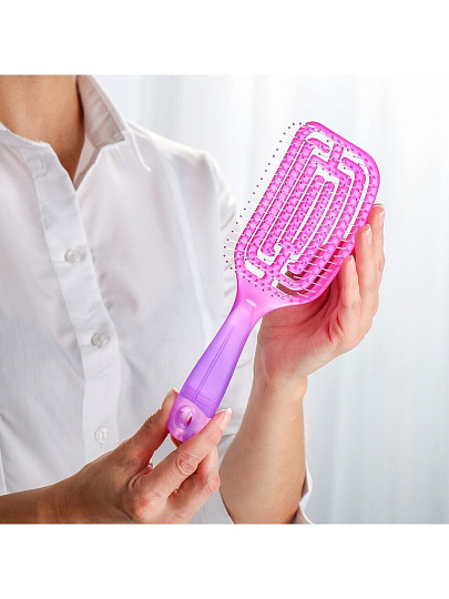 Расческа для волос, изогнутая большая, 80х260х35 мм, Studio style, Неон, 844169-4572