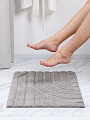 Коврик для ванной, 0.5х0.8 м, полиэстер, светло-серый, Silvano, Линии, Y4-11472